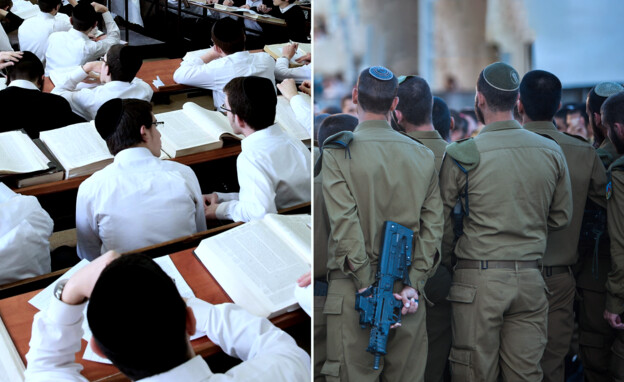 תלמידי ישיבה, חיילי צה&#34ל (צילום: פלאש 90)